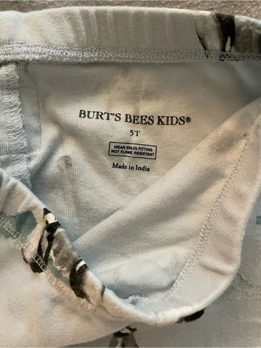 Burts Bees Kids Penguin Print Long-Sleeve PJs - Light Blue